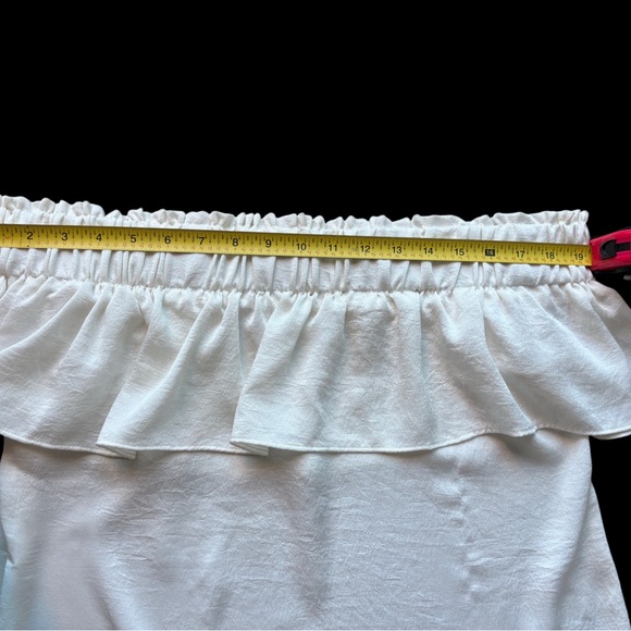 Express White Off-Shoulder Ruffle Blouse - Picture 8 of 9